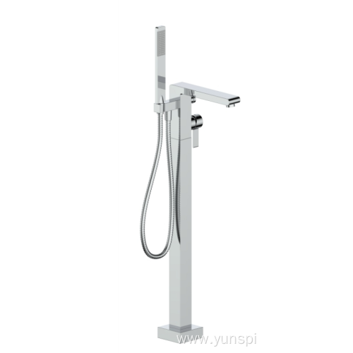 Square Free Standing Tub Filler with Shower Set